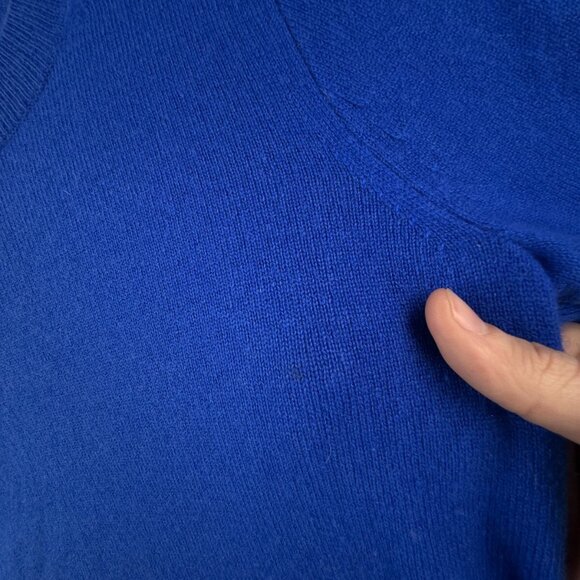 J Crew NO HOLES All Cashmere Sweater Vibrant Blue Super Soft Small Knit Adult - Picture 14 of 15